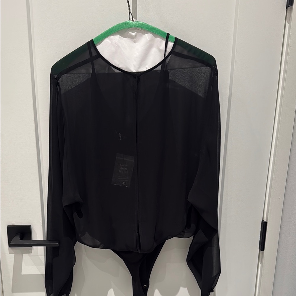 Elegant Black Sheer Women's Top
